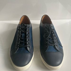 Coach Men's Low Top Sneakers Shoes Size 10.5 M Leather Navy/Indigo Perkins